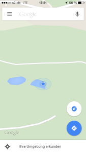 eigentlich sollten hier zwei Teiche laut google maps sein, sind es aber nicht